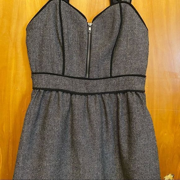 KIMCHI Blue Black and White Tweed Dress Size 4 - Picture 4 of 13
